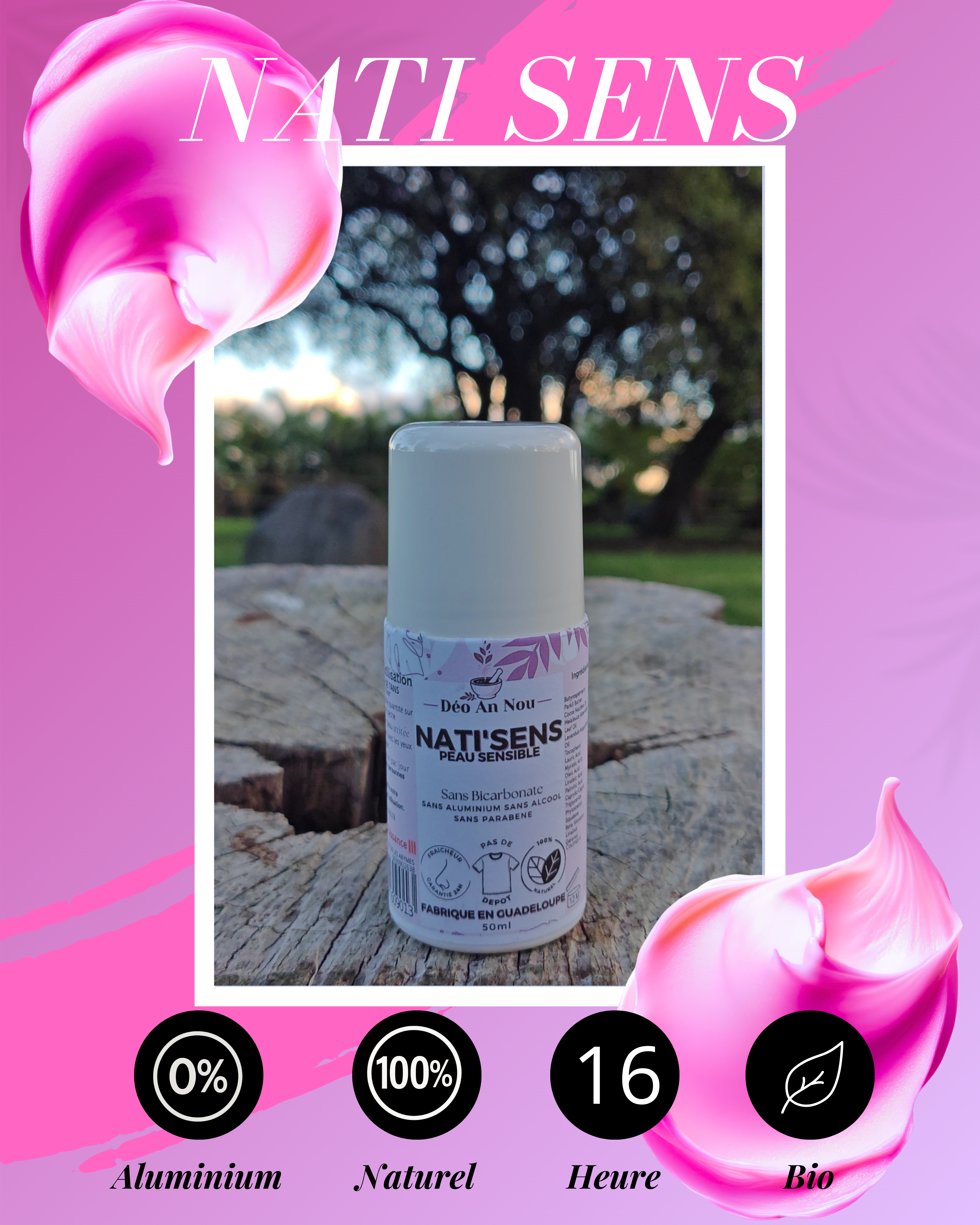 Nati Sens Deodorant pour peau sensible PUISSANCE 3